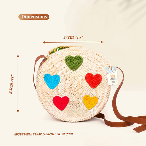 Colorful Hearts Shoulder Bag - Unique Handcrafted Tote